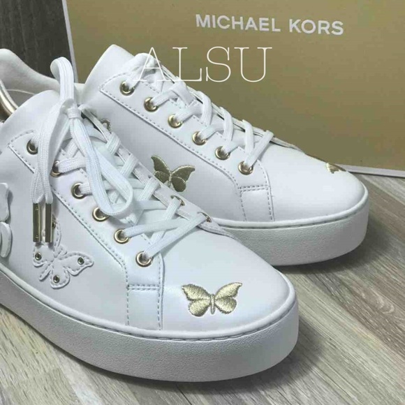 Michael Kors Poppy Lace Up Optic White W AUTHENTIC - Picture 2 of 8